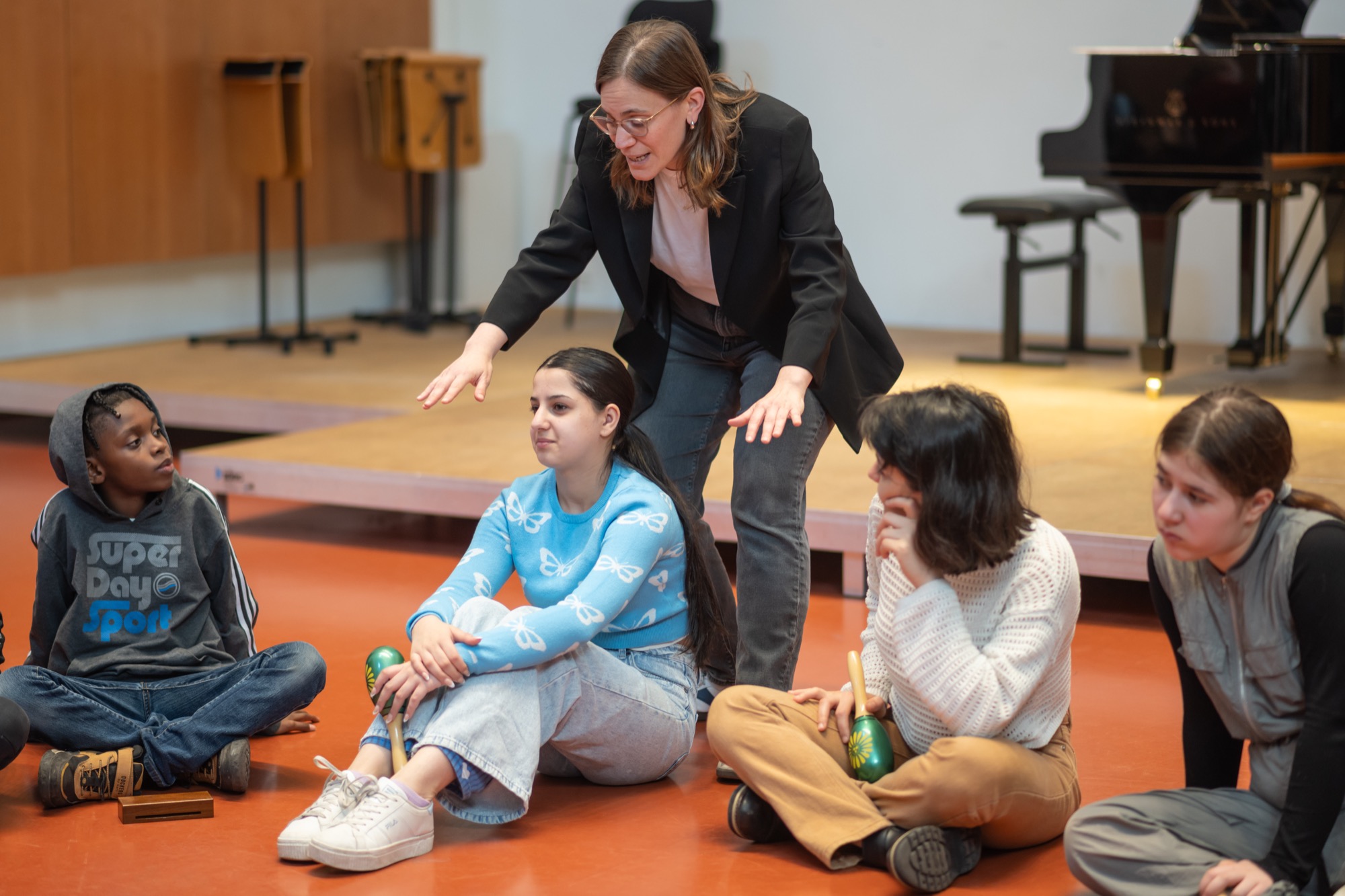Leading an interactive music workshop with children