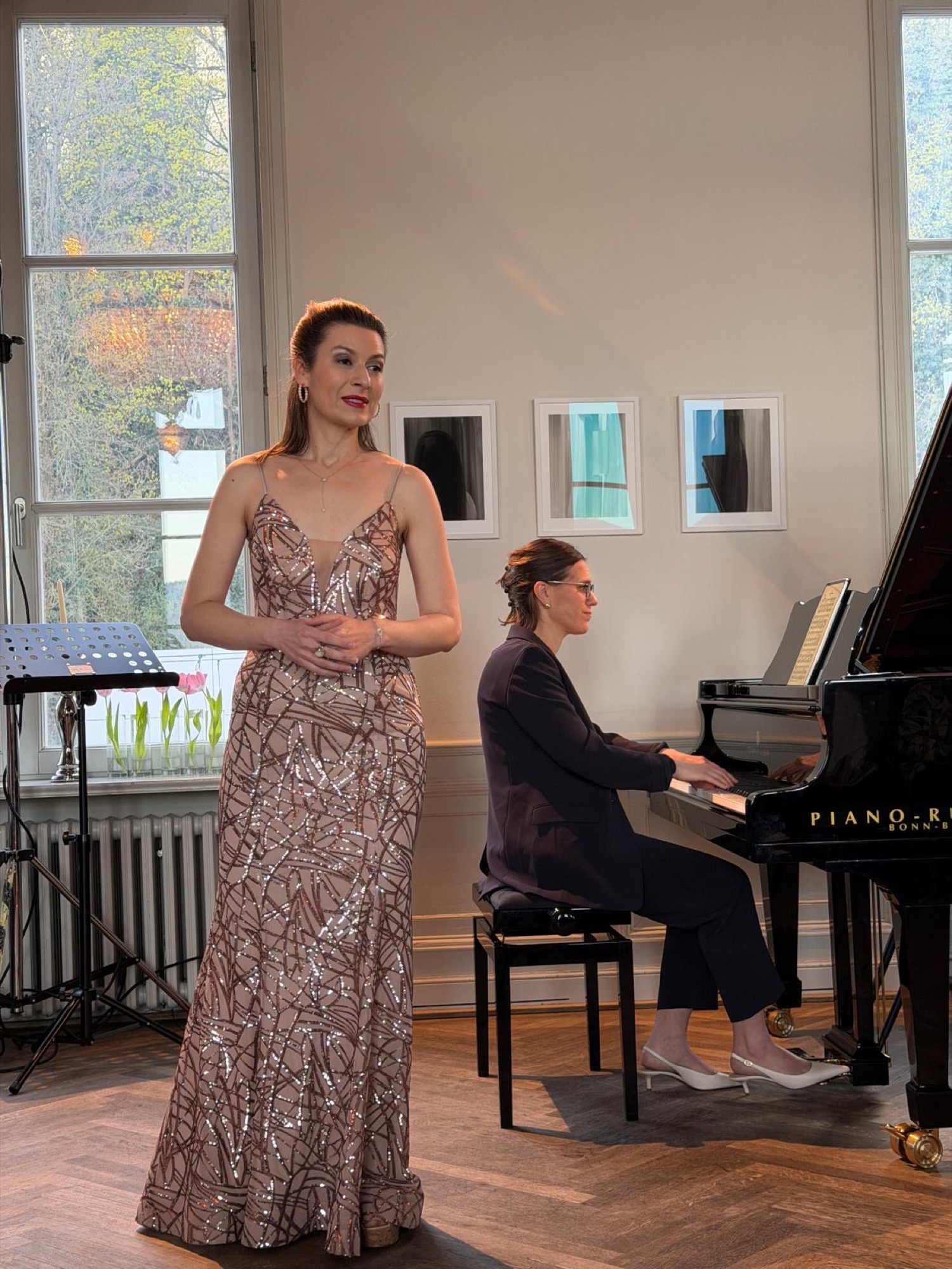 Performing with Chen Reiss at the piano